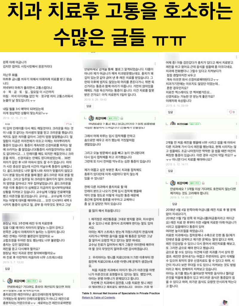 [치과 치료후 통증] 치과 치료를 받았는데 통증이 있는 경우, 없었던애매한 통증이 생겼을 때